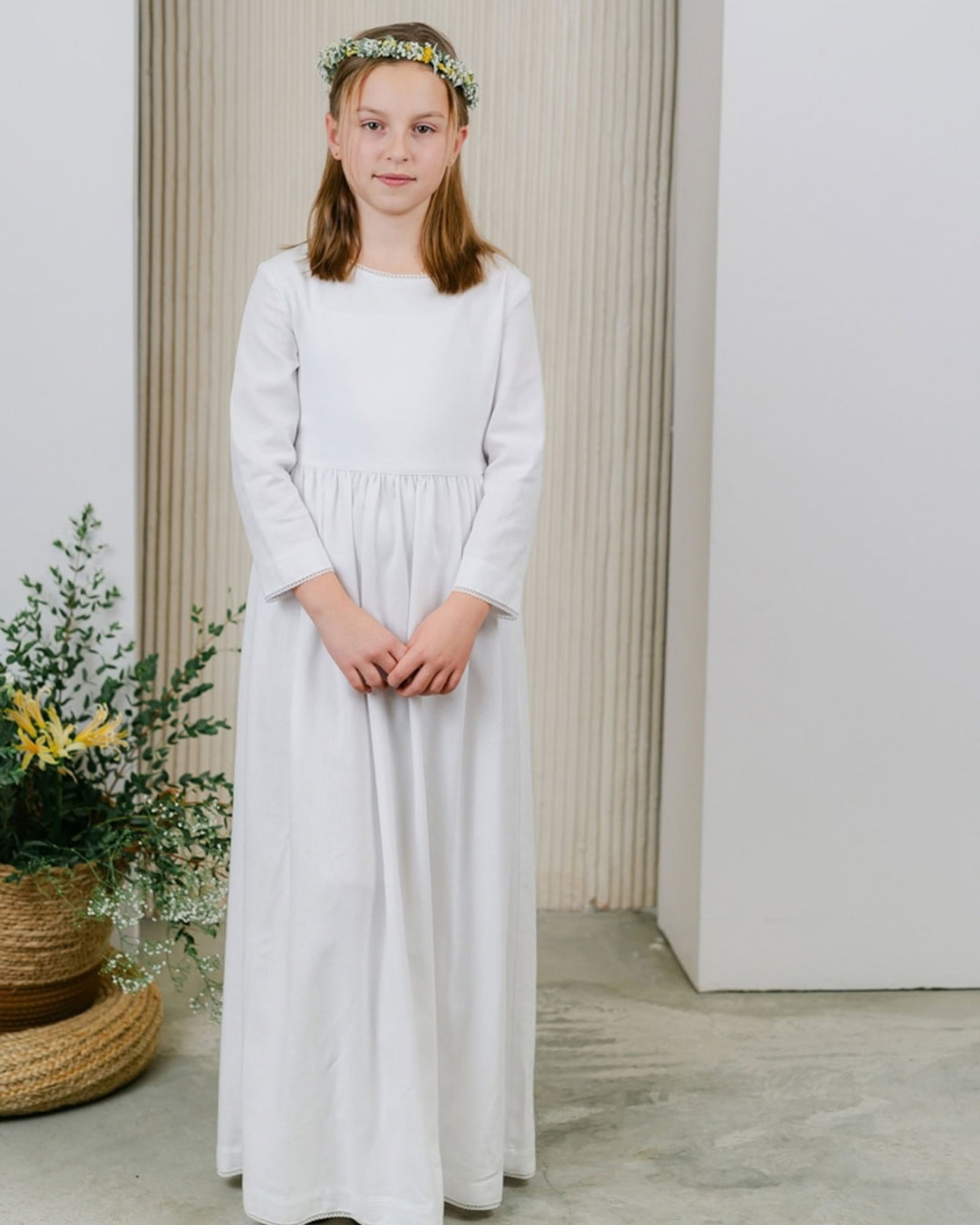Sukienka komunijna MARIA Lniano wiskozowa